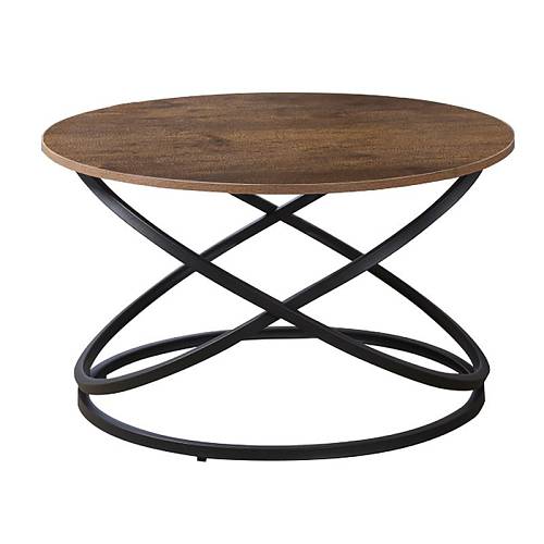 TORRE Τραπεζάκι Σαλονιού- Καθιστικού, Μέταλλο Βαφή Μαύρο, Απόχρωση Σκούρο Καρυδί Ε-00024378 ΕΜ9618