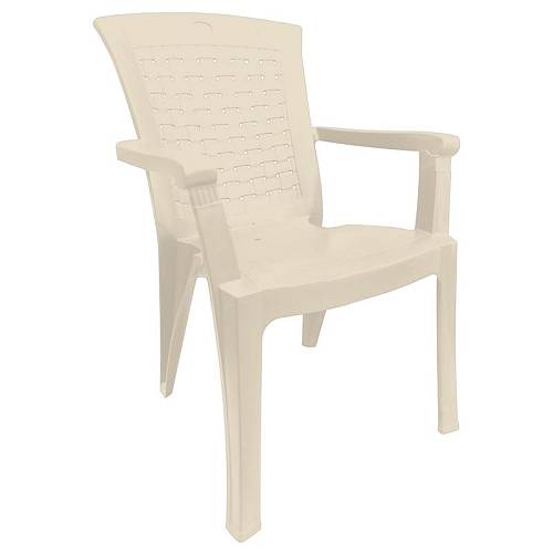 VALERIA Πολυθρόνα Τραπεζαρίας Κήπου Στοιβαζόμενη, PP Απόχρωση Μπεζ (Rattan Look) Ε-00024426 Ε397,2