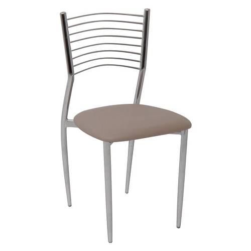 VIVIAN Καρέκλα Μέταλλο Χρώμιο, PVC Cappuccino Ε-00017769 ΕΜ935,4 (ΣΕΤ ΤΩΝ 6)