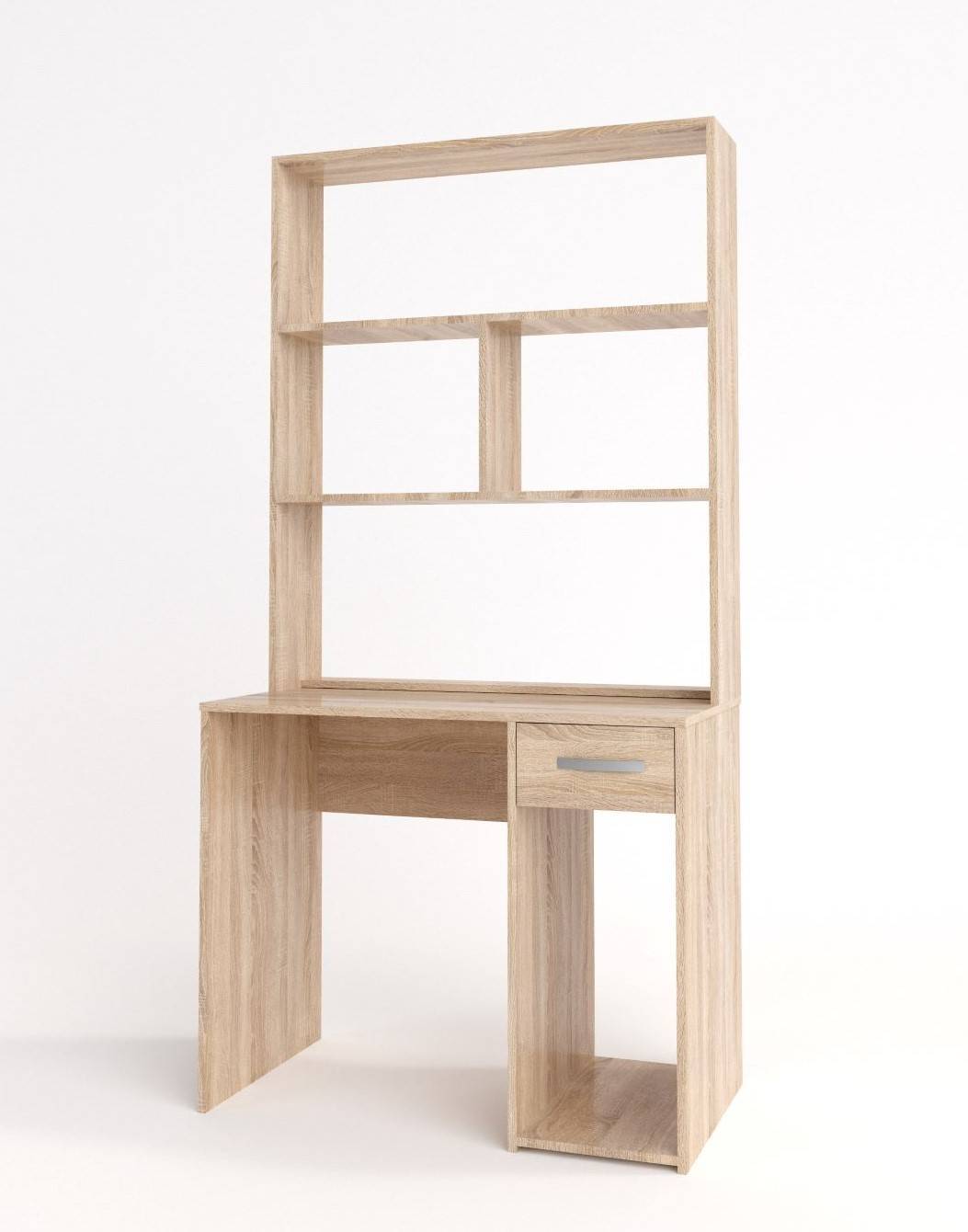 Γραφείο με βιβλιοθήκη Dawn - Light Sonoma Oak (90x50/22x74/107)