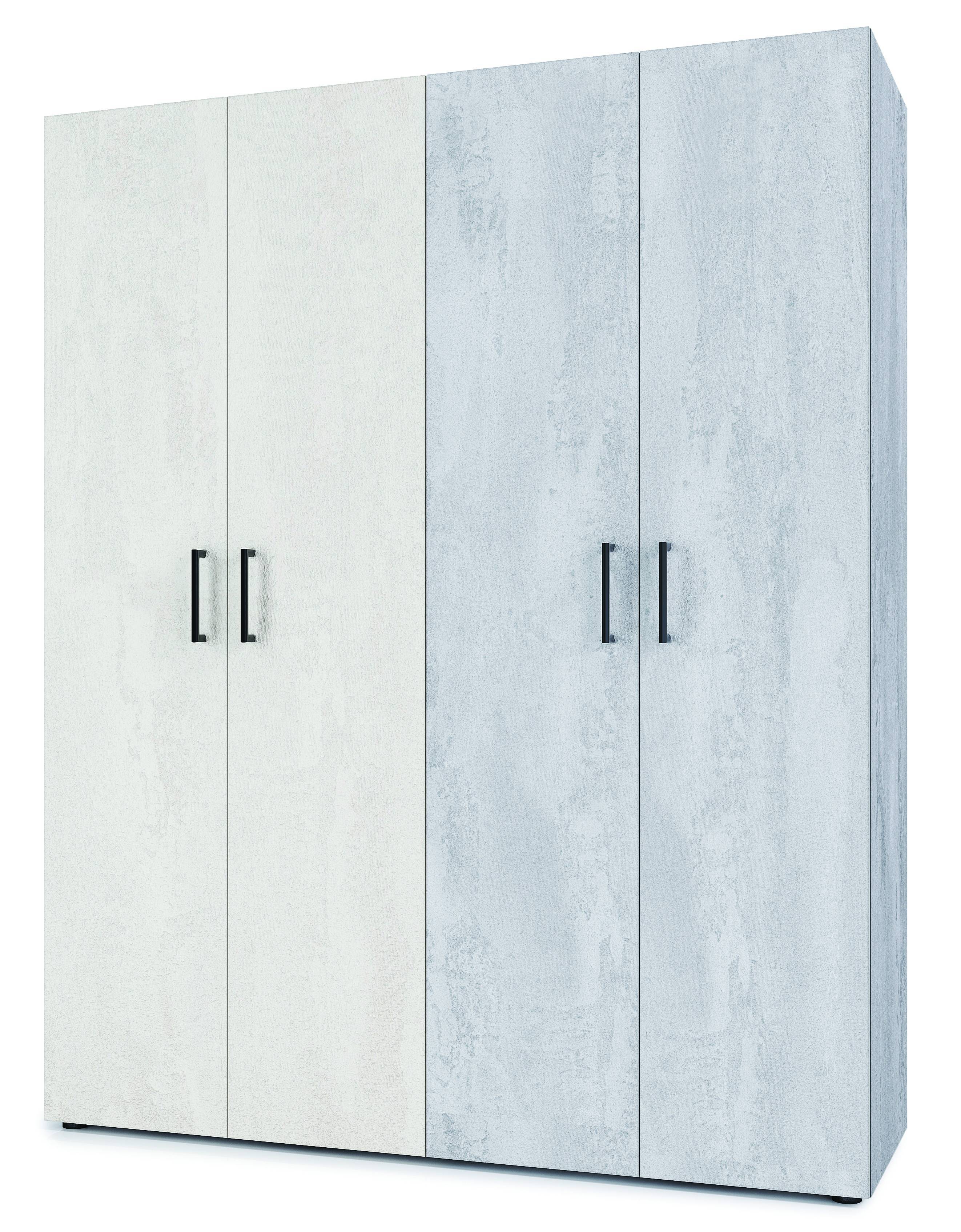 Ντουλάπα τετράφυλλη Queen -  Silk Flow/Concrete Flow (160x52x180)