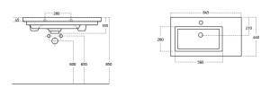 Σετ έπιπλο μπάνιου LUXUS 85 White