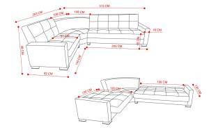 Γωνιακός καναπές - κρεβάτι Armada - Sand Beige (253x313x92 Υ.96)