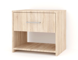 Κομοδίνο με ένα συρτάρι και ράφι Madison - Light Sonoma Oak/White (45x35x40)