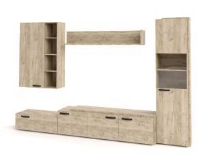 Σύνθεση σαλονιού Chess - Grey Craft Oak (310x40/30x200)