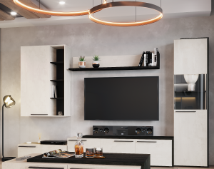 Σύνθεση σαλονιού Chess - Grey Craft Oak (310x40/30x200)