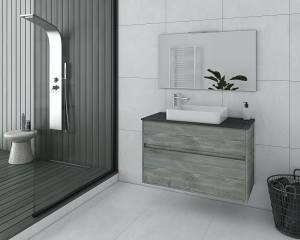 Σετ έπιπλο μπάνιου Instinct 100 - Smoked Oak Top - 1
