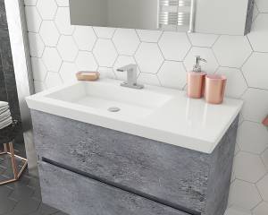 Σετ έπιπλο μπάνιου LUXUS 120 Granite