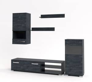 Σύνθεση σαλονιού Siena - Charcoal Flow (195x34x170)