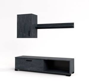 Σύνθεση σαλονιού City - Charcoal Flow (130x36x170)