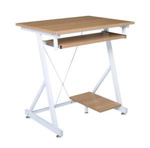 UNIT Γραφείο Η/Υ Μέταλλο Βαφή Άσπρο, Melamine Απόχρωση Sonoma Ε-00022067 ΕΟ435