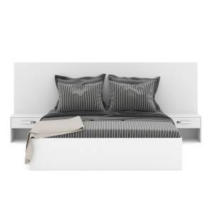 Κρεβάτι διπλό Chess - Gray Craft Oak/Charcoal Flow (265x205x110)