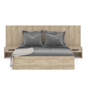 Κρεβάτι διπλό Chess - Gray Craft Oak/Charcoal Flow (265x205x110)