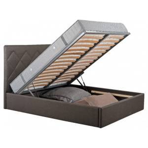 Κρεβάτι υπέρδιπλο με αποθηκευτικό χώρο Πωλίνα - Καφέ (209x179x120)
