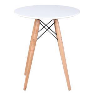 ART Wood Tραπέζι, Πόδια Οξιά Φυσικό, Επιφάνεια MDF Άσπρο Ε-00015754 Ε7082,1