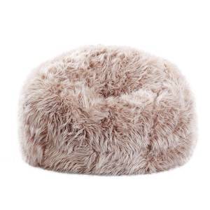 BIGO LUXURY Πουφ Τεχνητή Γούνα Απόχρωση Sand, Αποσπώμενο Κάλυμμα - Εσωτερικού χώρου Ε-00024209 Ε017,2