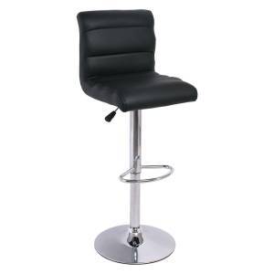 DYLAN Σκαμπό BAR με Πλάτη, Χρώμιο, PU Μαύρο, Ρυθμιζόμενο Ύψος, Περιστρεφόμενο Ε-00012636 ΕΜ112,1 (ΣΕΤ ΤΩΝ 2)