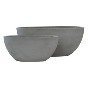 FLOWER POT-4  Set 2 τεμαχίων Cement Grey Ε-00022898 Ε6303,S