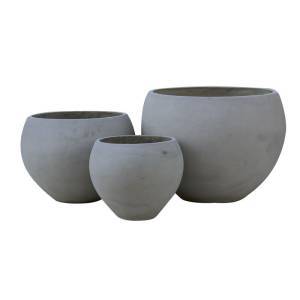 FLOWER POT-5  Set 3 τεμαχίων Cement Grey Ε-00022899 Ε6304,S