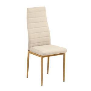 JETTA Καρέκλα Τραπεζαρίας Κουζίνας, Μέταλλο Βαφή Φυσικό Ύφασμα Μπεζ Ε-00019184 ΕΜ966F,126 (ΣΕΤ ΤΩΝ 6)