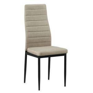 JETTA Καρέκλα Τραπεζαρίας Κουζίνας, Μέταλλο Βαφή Μαύρο Ύφασμα Dark Beige (Συσκ.6) Ε-00019105 ΕΜ966Β,136 (ΣΕΤ ΤΩΝ 6)