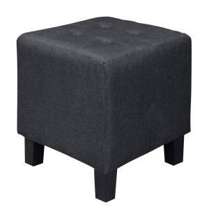 MEDEA Σκαμπό Βοηθητικό, Ύφασμα Μαύρο Ε-00013825 Ε7042,1