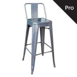 RELIX Σκαμπό Bar-Pro με Πλάτη, Μέταλλο Βαφή σε Απόχρωση Metal με Διακοσμητική Σκουριά Ε-00015483 Ε5199,6