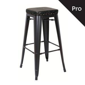 RELIX Σκαμπό Bar-Pro, Μέταλλο Βαφή Μαύρο Matte, Pu Μαύρο Ε-00023743 Ε5190P,15M