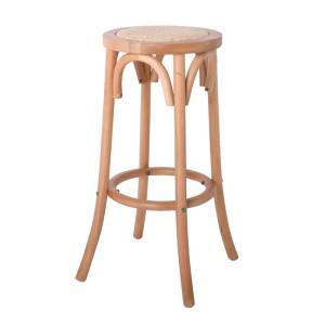 VIENNA Σκαμπό BAR, Ξύλο Οξιά Απόχρωση Φυσικό, Κάθισμα Ψάθα Ε-00022623 Ε7023,3