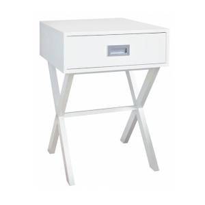 WICK Κομοδίνο Άσπρο Λάκα MDF Ε-00023022 Ε749,3