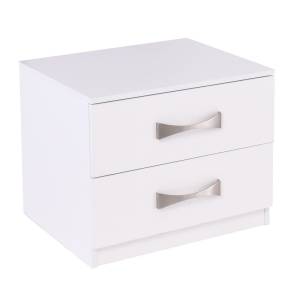 LIFE Κομοδίνο με 2 Συρτάρια, Απόχρωση Άσπρο Ε-00014840 ΕΜ365,1