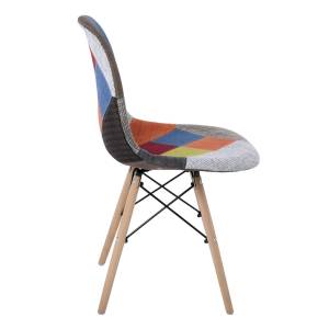 ART Wood Καρέκλα Τραπεζαρίας, Πόδια Οξιά, Κάθισμα PP με Ύφασμα Patchwork Ε-00019998 ΕΜ123,8 (ΣΕΤ ΤΩΝ 4)