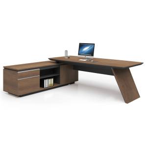 PROLINE Γραφείο Αριστερή Γωνία Απόχρωση Καρυδί Δρυς - Μαύρο Ε-00020608 ΕΟ966,L