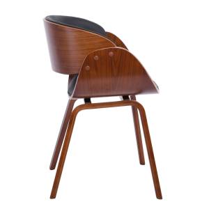 JOY Πολυθρόνα Τραπεζαρίας Σαλονιού, Καρυδί, Pu Μαύρο Ε-00021097 Ε7512,1