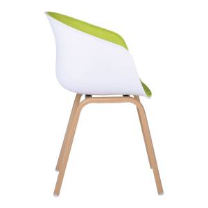 OPTIM Πολυθρόνα Μέταλλο Βαφή Φυσικό, PP Άσπρο, Ύφασμα Lime Ε-00022389 ΕΜ140,4F (ΣΕΤ ΤΩΝ 4)