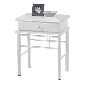 FLORA Κομοδίνο Μέταλλο Βαφή Άσπρο, Ξύλο Άσπρο Ε-00023332 Ε8027,1