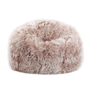 BIGO LUXURY Πουφ Τεχνητή Γούνα Απόχρωση Sand, Αποσπώμενο Κάλυμμα - Εσωτερικού χώρου Ε-00024209 Ε017,2