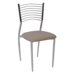 VIVIAN Καρέκλα Μέταλλο Χρώμιο, PVC Cappuccino Ε-00017769 ΕΜ935,4 (ΣΕΤ ΤΩΝ 6)