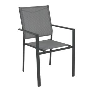 LANSON Πολυθρόνα Κήπου Βεράντας, Μέταλλο Βαφή Ανθρακί Textilene Grey Ε-00017955 Ε6765,1