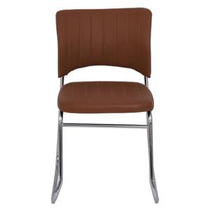 VENUS Kαρέκλα Γραφείου Επισκέπτη, Στοιβαζόμενη Μέταλλο Χρώμιο, Pu Καφέ Ε-00018981 ΕΟ554,3W