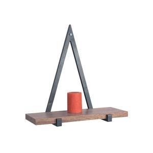 WALL Ράφι Τοίχου Μέταλλο Βαφή Μαύρο, Ξύλο Ακακία Φυσικό Ε-00019541 ΕΑ7029