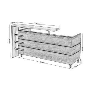 Reception PROJECT Απόχρωση Sonoma - Άσπρο Ε-00020616 ΕΟ944