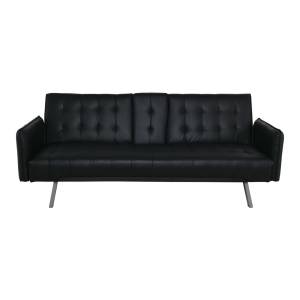 WELLS Καναπές - Κρεβάτι Σαλονιού - Καθιστικού Pu Μαύρο Ε-00020713 Ε9681,2