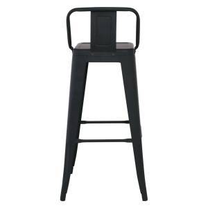 RELIX Σκαμπό Bar με Πλάτη, Μέταλλο Βαφή Μαύρο Εxtra Matte Ε-00021346 Ε5199,1ΜW
