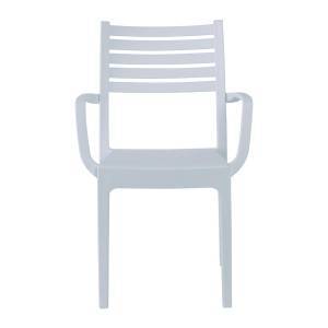 OLIMPIA Πολυθρόνα Τραπεζαρίας Κήπου Στοιβαζόμενη, PP - UV Protection, Απόχρωση Άσπρο Ε-00021354 Ε339,1