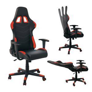 BF9150 Gaming Πολυθρόνα Γραφείου, Ανάκλιση Πλάτης έως 90°, Pu Μαύρο - Κόκκινο Ε-00021416 ΕΟ541,1