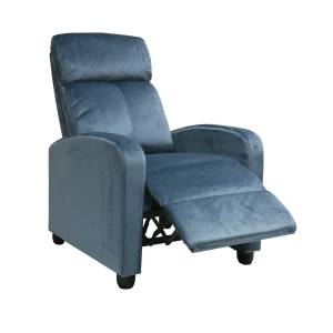 PORTER Πολυθρόνα Relax Σαλονιού - Καθιστικού Γκρι - Μπλε Velure Ε-00021782 Ε9781,4
