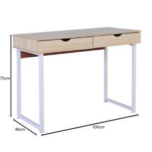 ΓΡΑΦΕΙΟ με 2 Συρτάρια Μέταλλο Βαφή Άσπρο - Maple Ε-00022608 ΕΟ403,2Α