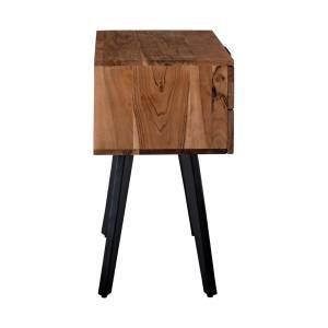 ANKO Κομοδίνο Μέταλλο Βαφή Μαύρο, Ξύλο Ακακία Φυσικό Ε-00022658 ΕΑ7078