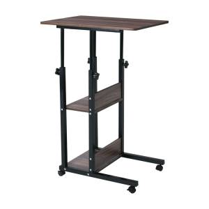 LIFT Βοηθητικό Τραπεζάκι Μέταλλο Βαφή Μαύρο, Melamine Απόχρωση Σκούρο Καρυδί Ε-00022672 ΕΜ48,2